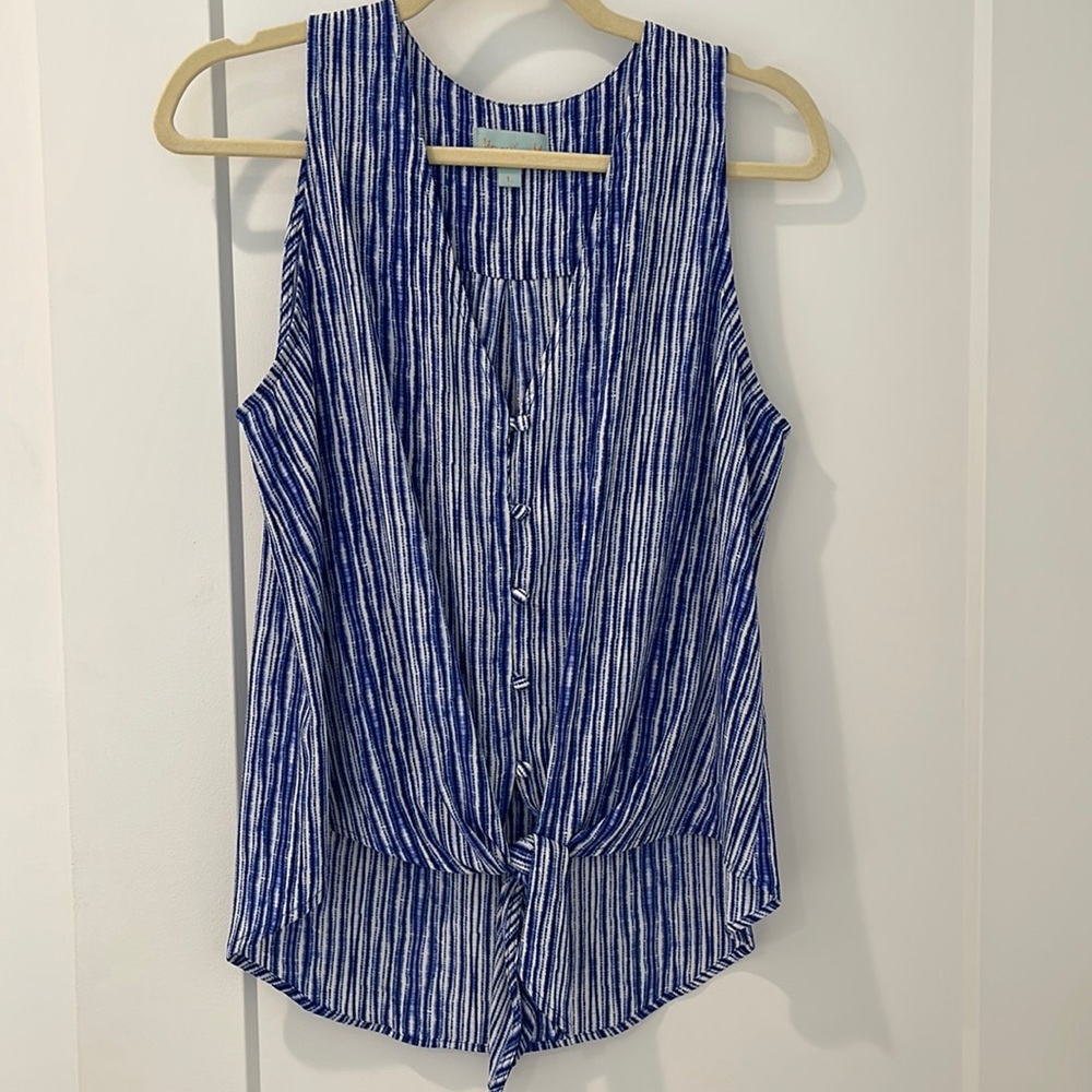 Tank With Button Down Front And Tie Bottom - image 1